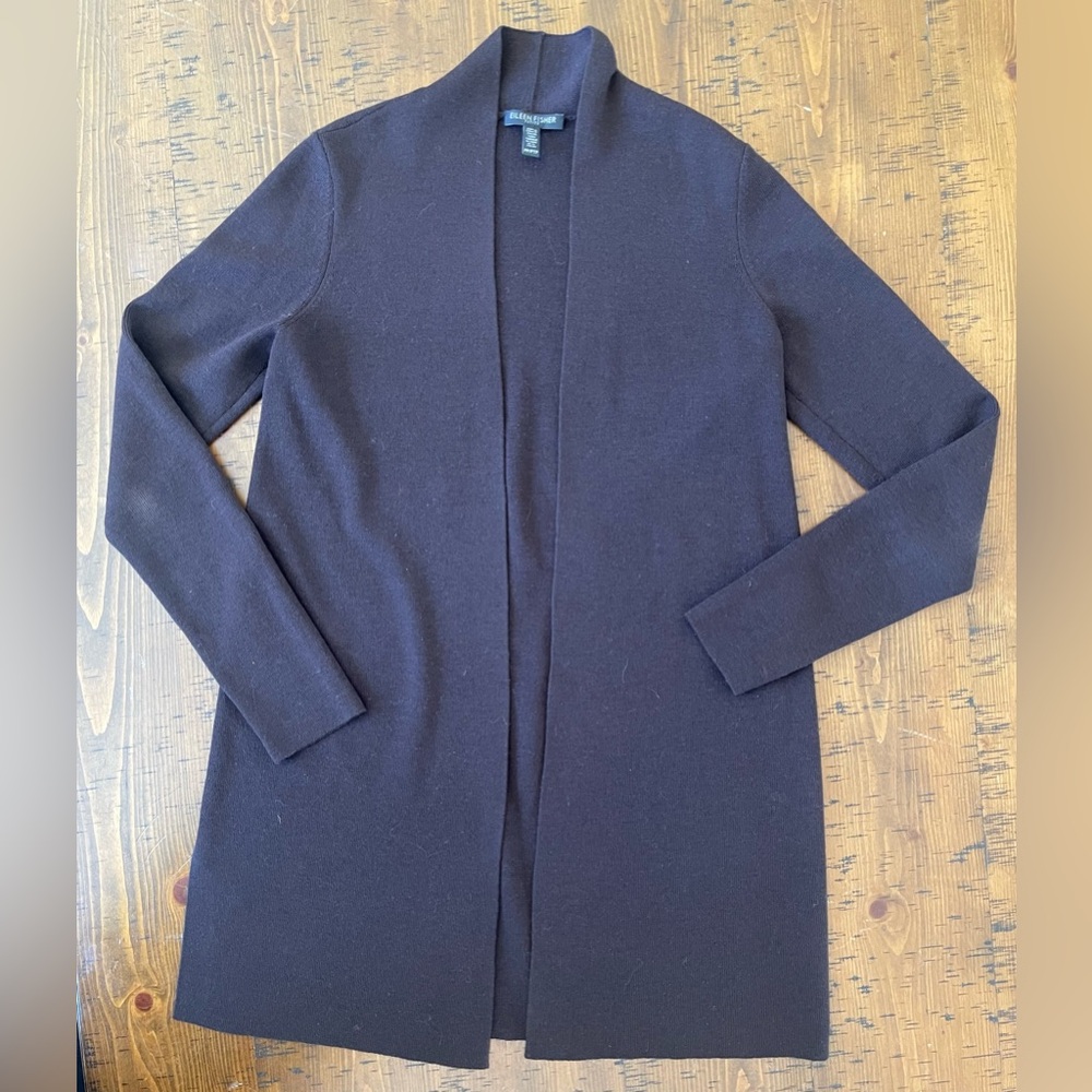 Eileen Fisher Brown Open Front Cardigan. Size PP/PTP